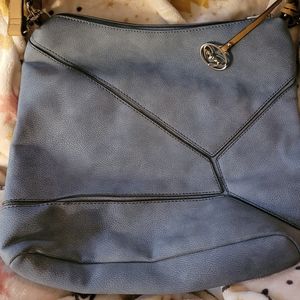 Blue Faux Leather Purse